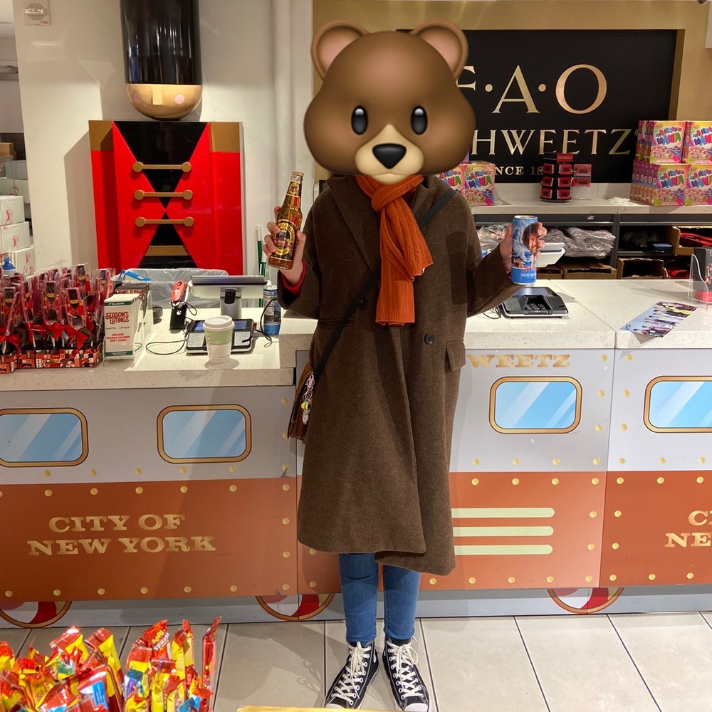 Long brown Korean fashion style coat